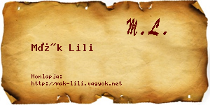Mák Lili névjegykártya